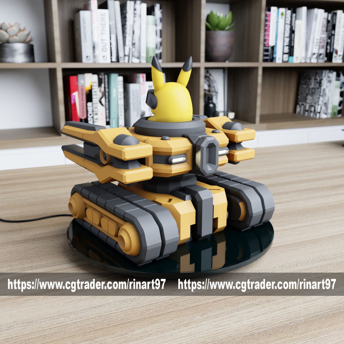 POKEMON - PIKACHU MECHA TANK EASY PRINT NO SUPPORT 3D print model_12