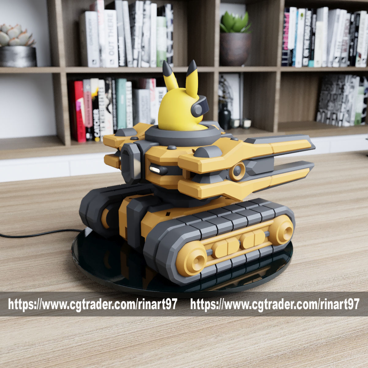 POKEMON - PIKACHU MECHA TANK EASY PRINT NO SUPPORT 3D print model_5