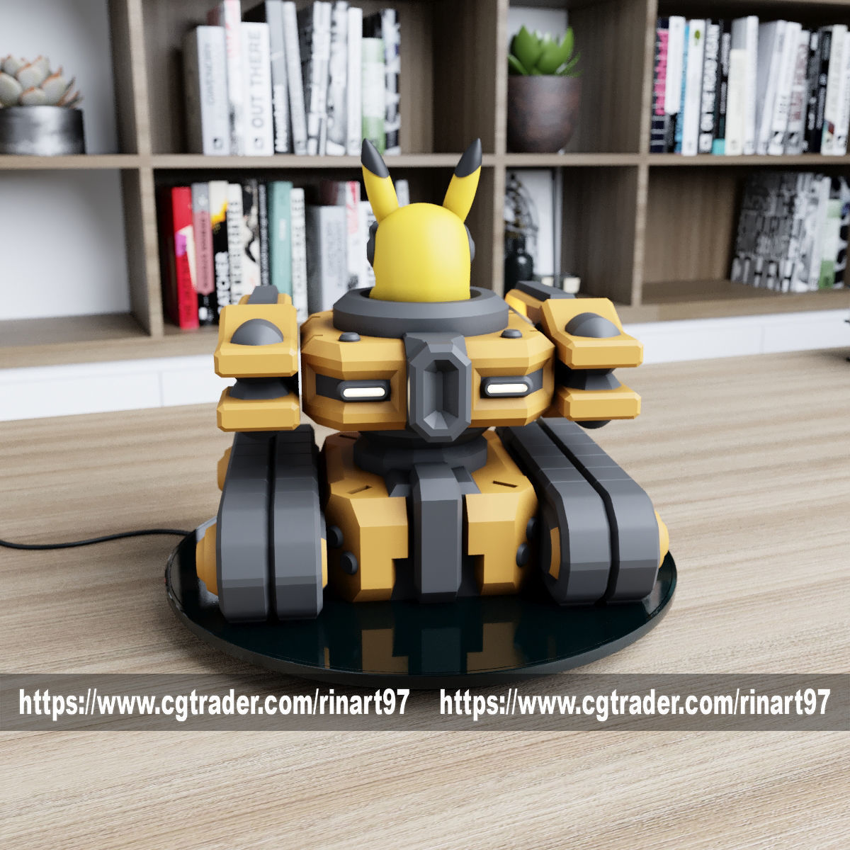 POKEMON - PIKACHU MECHA TANK EASY PRINT NO SUPPORT 3D print model_9
