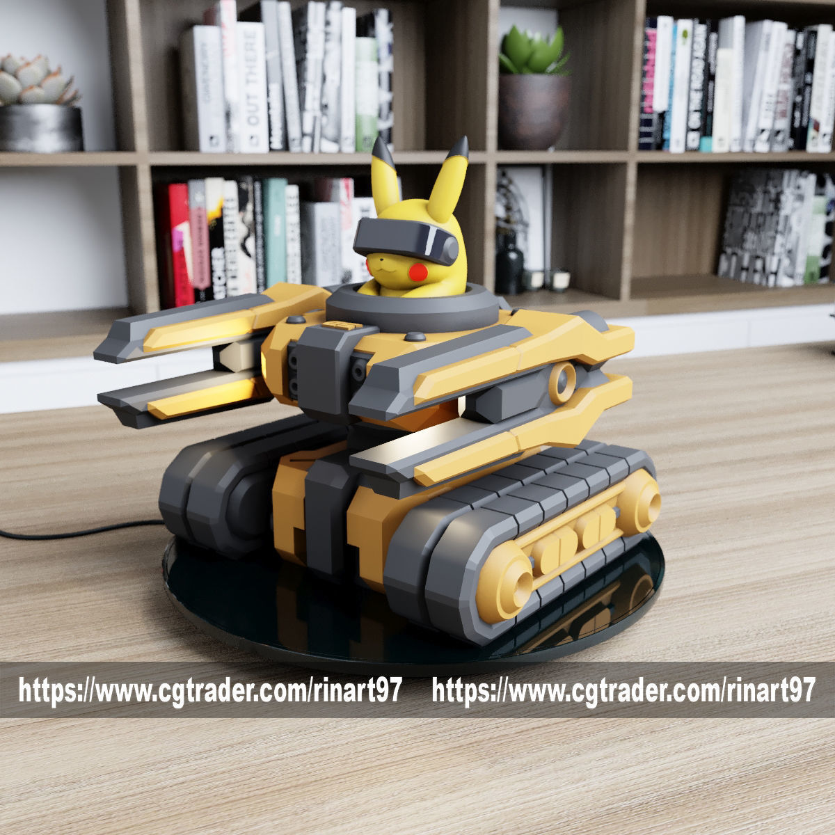 POKEMON - PIKACHU MECHA TANK EASY PRINT NO SUPPORT 3D print model_19