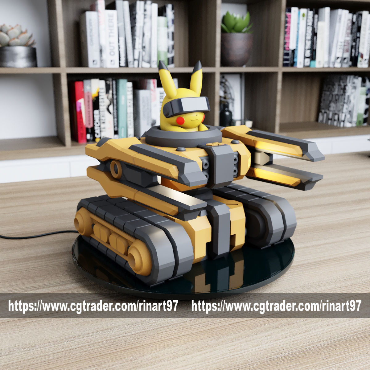 POKEMON - PIKACHU MECHA TANK EASY PRINT NO SUPPORT 3D print model_11