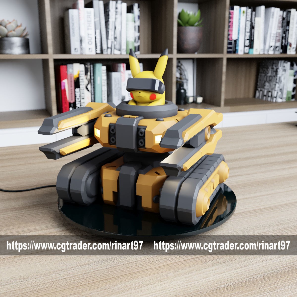 POKEMON - PIKACHU MECHA TANK EASY PRINT NO SUPPORT 3D print model_20