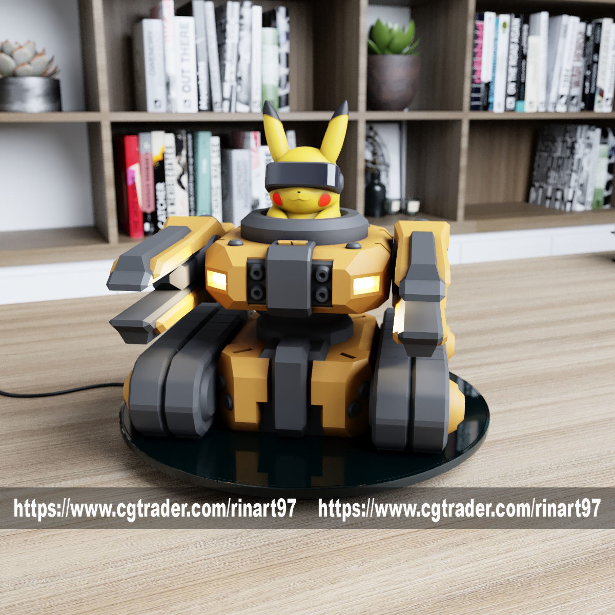 POKEMON - PIKACHU MECHA TANK EASY PRINT NO SUPPORT 3D print model_21