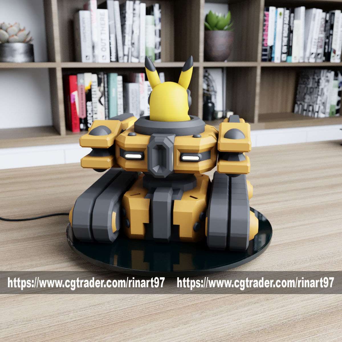 POKEMON - PIKACHU MECHA TANK EASY PRINT NO SUPPORT 3D print model_8
