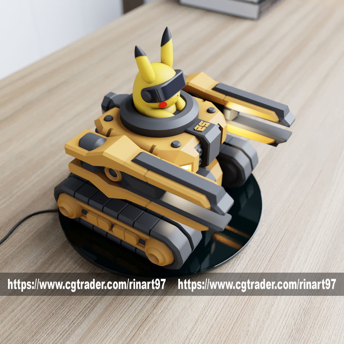 POKEMON - PIKACHU MECHA TANK EASY PRINT NO SUPPORT 3D print model_24