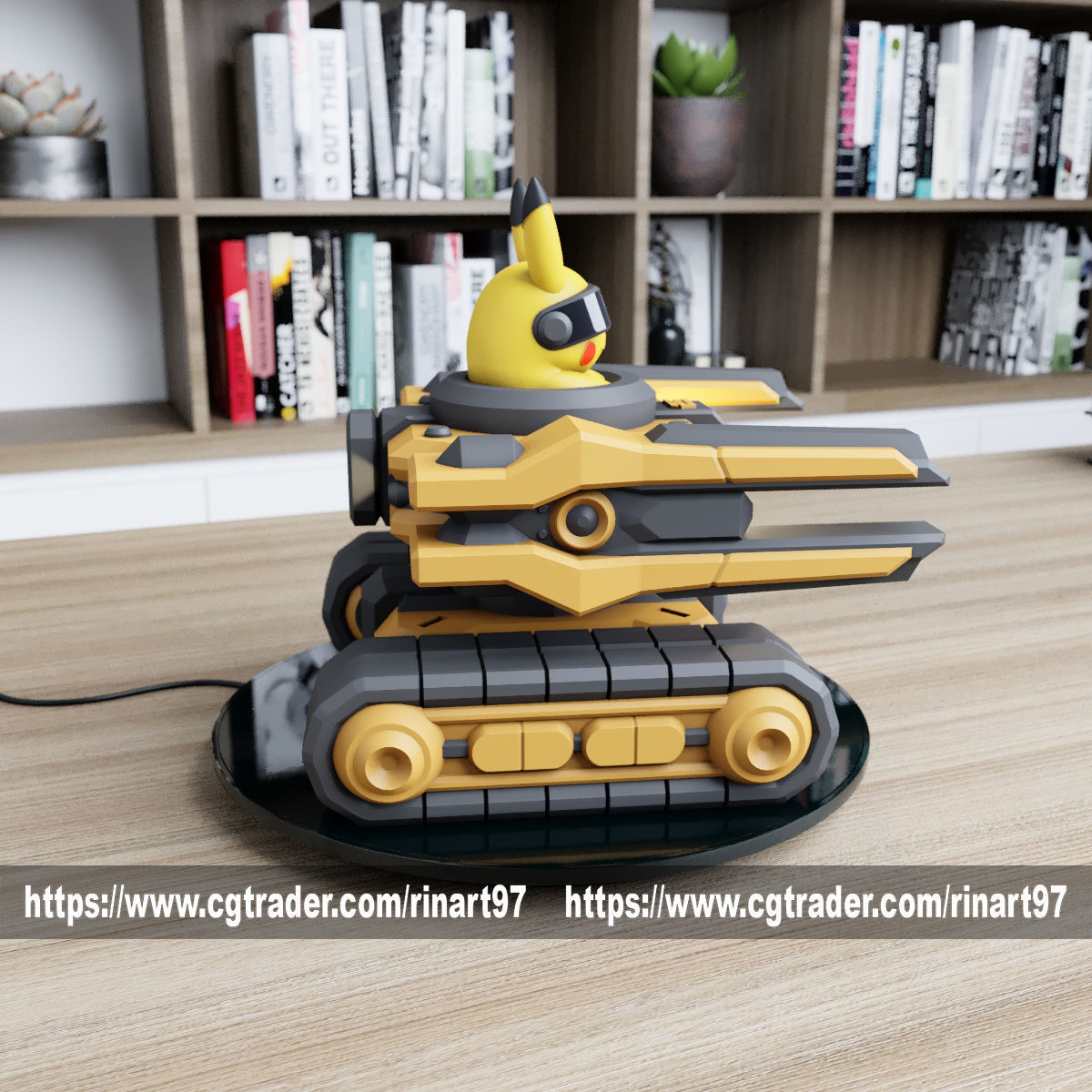 POKEMON - PIKACHU MECHA TANK EASY PRINT NO SUPPORT 3D print model_3