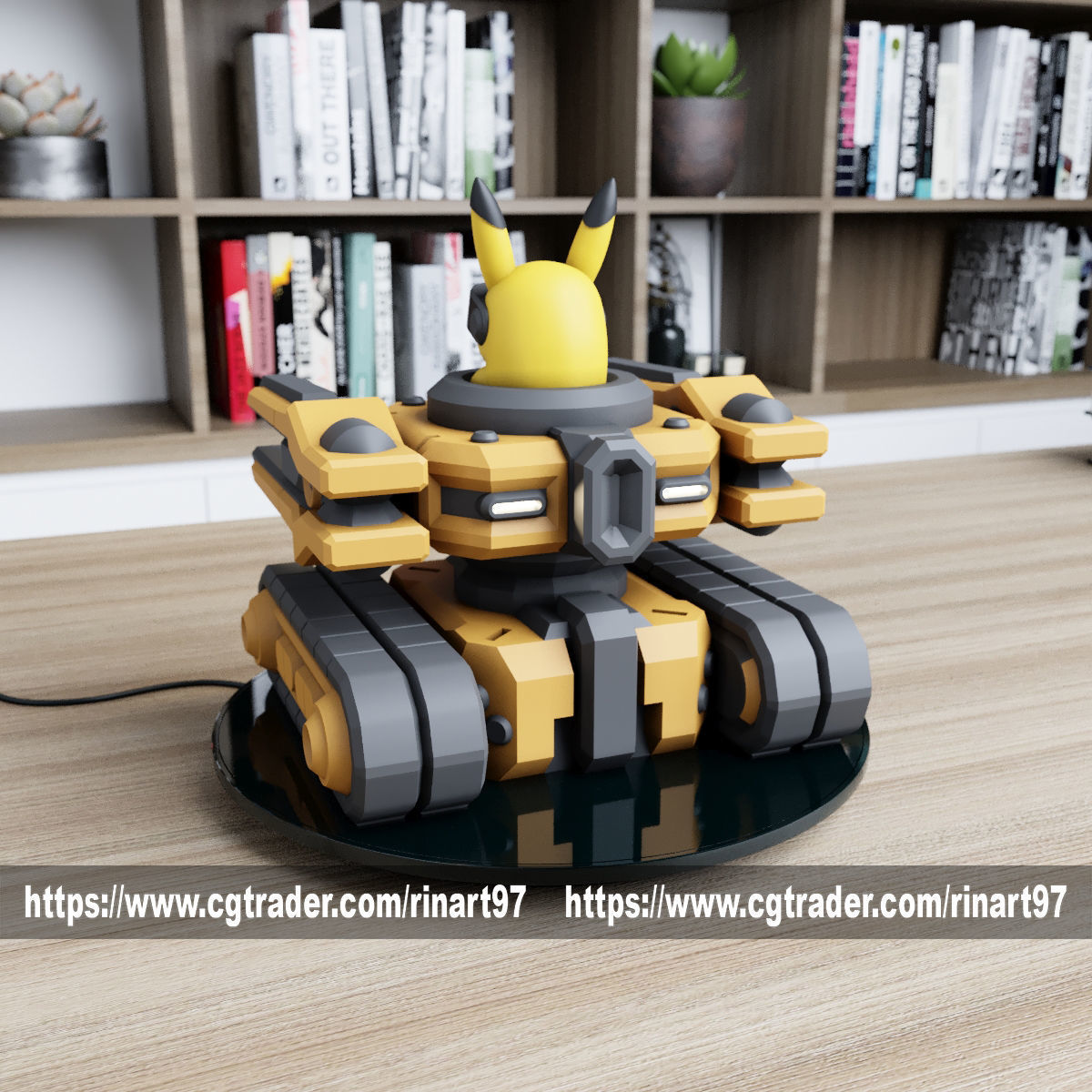 POKEMON - PIKACHU MECHA TANK EASY PRINT NO SUPPORT 3D print model_10