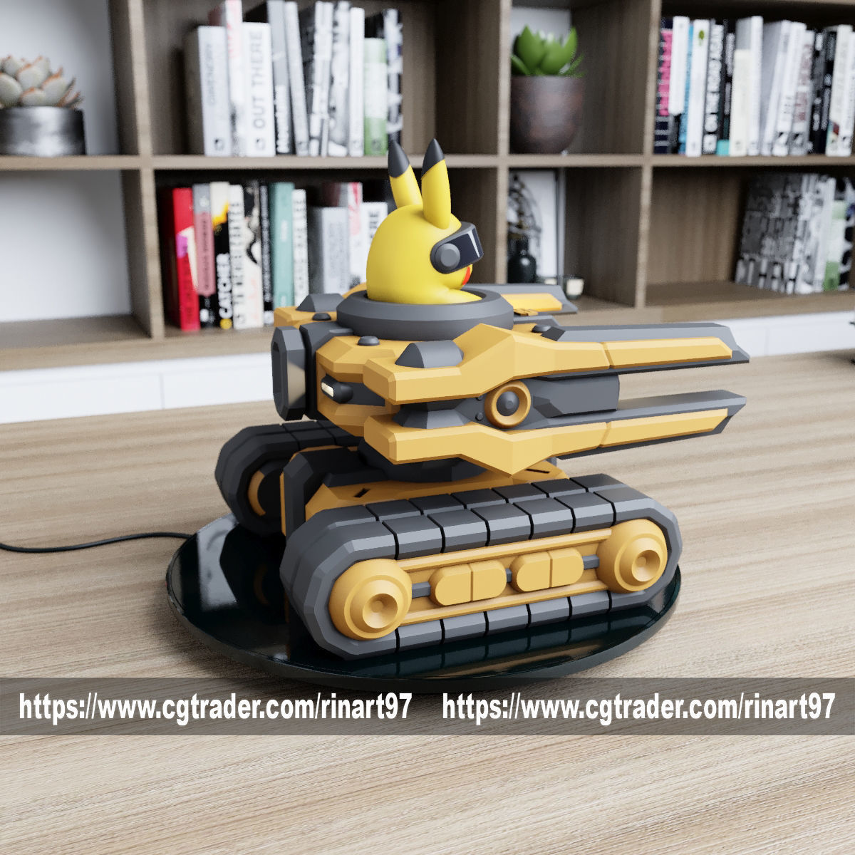 POKEMON - PIKACHU MECHA TANK EASY PRINT NO SUPPORT 3D print model_4
