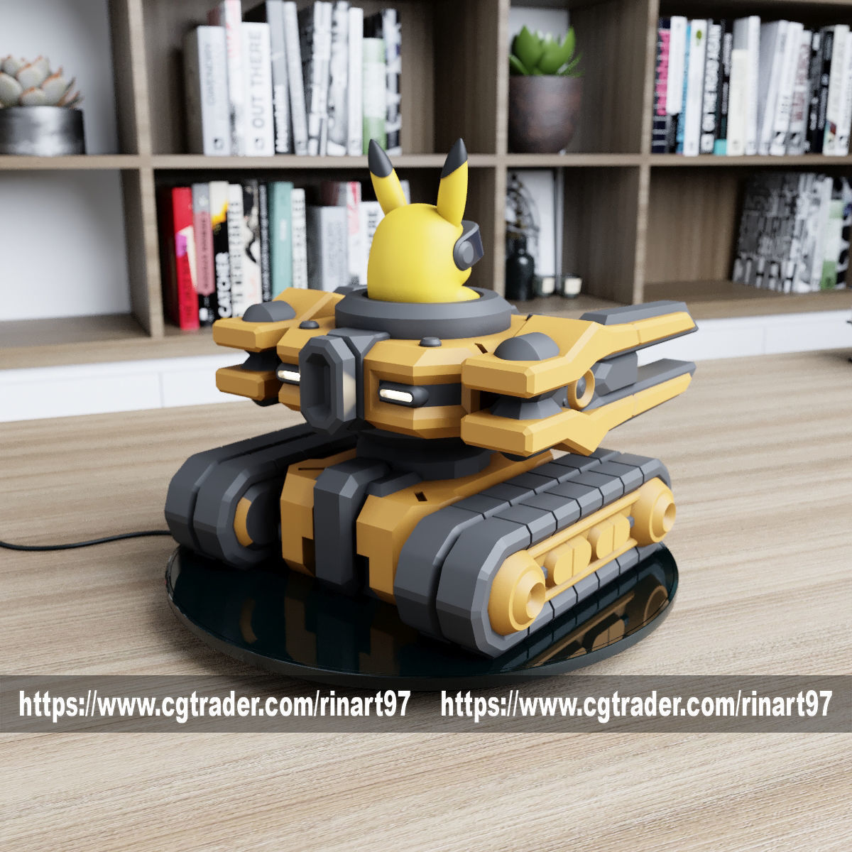 POKEMON - PIKACHU MECHA TANK EASY PRINT NO SUPPORT 3D print model_6