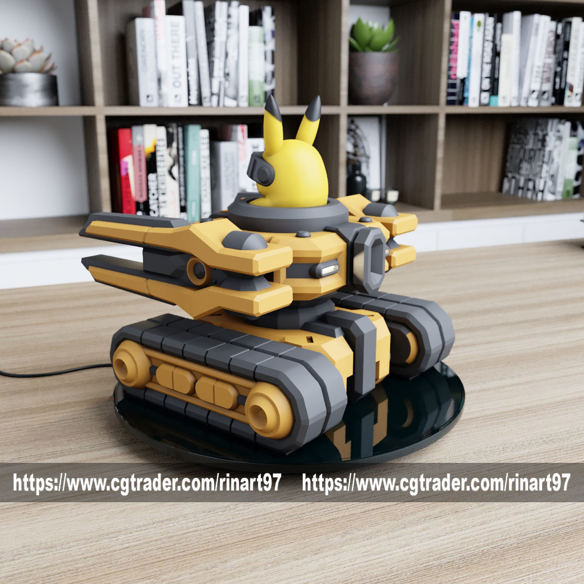 POKEMON - PIKACHU MECHA TANK EASY PRINT NO SUPPORT 3D print model_13