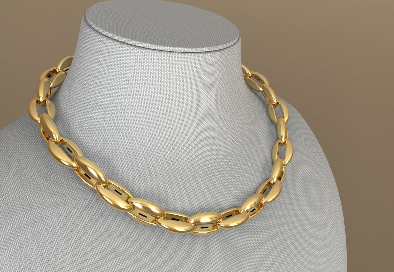 Hermes link chain  necklace or bracelet 3D print model_2