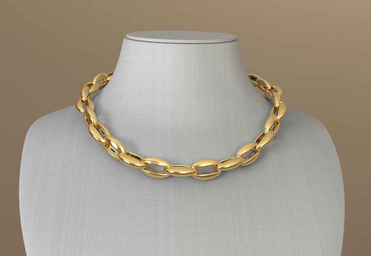 Hermes link chain  necklace or bracelet 3D print model_1