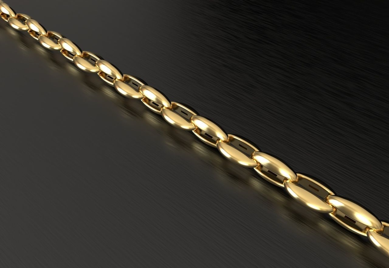 Hermes link chain  necklace or bracelet 3D print model_7