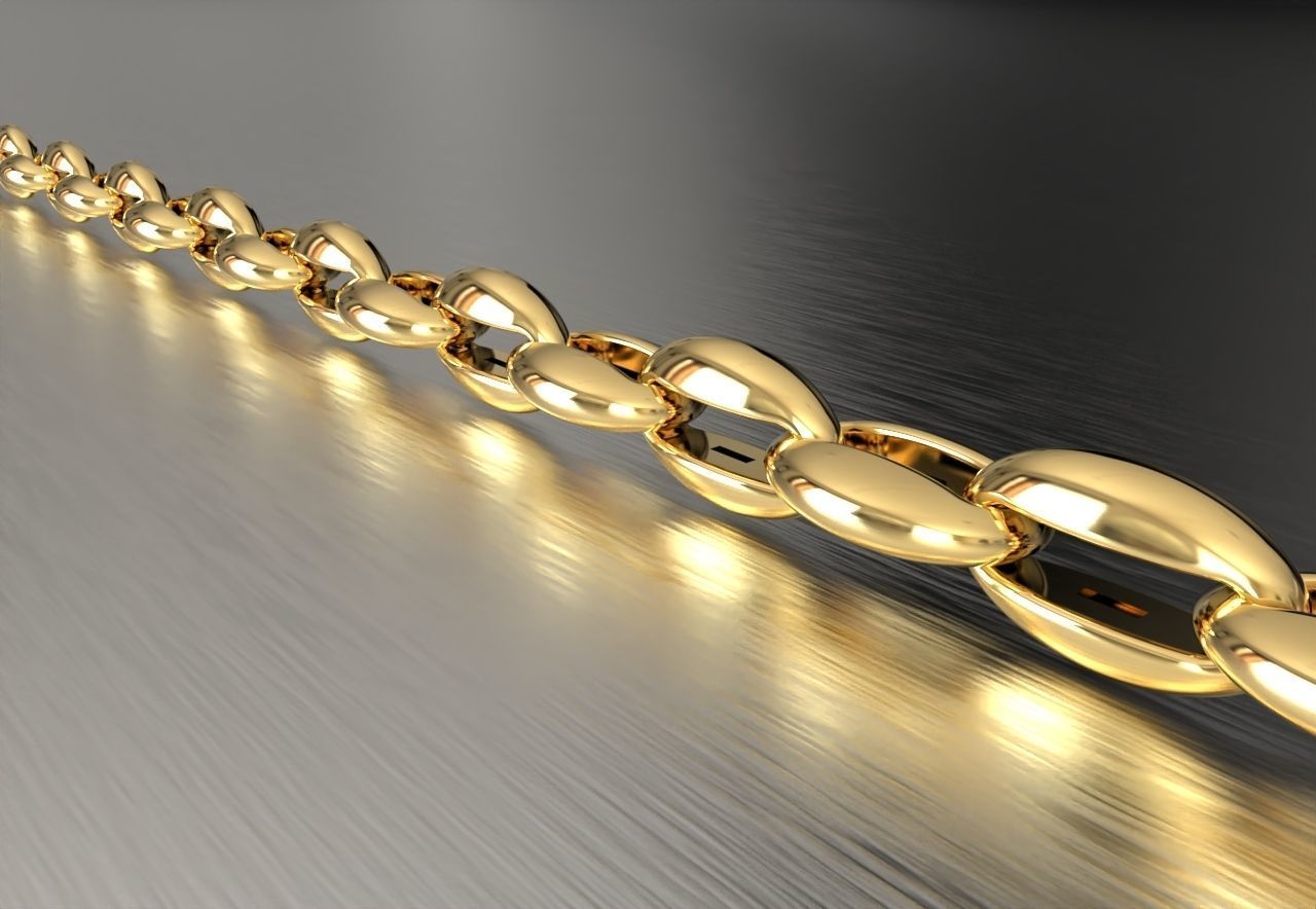 Hermes link chain  necklace or bracelet 3D print model_5