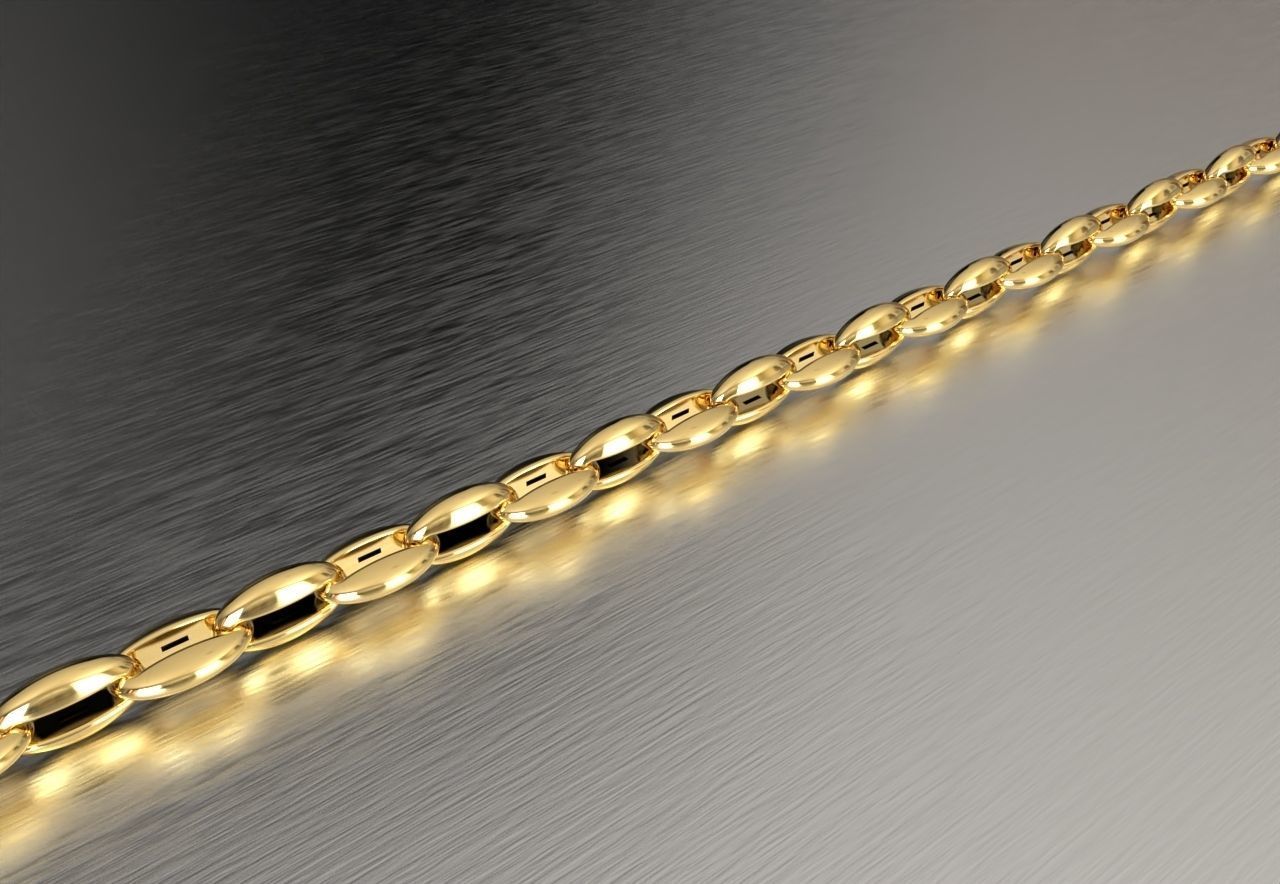 Hermes link chain  necklace or bracelet 3D print model_8