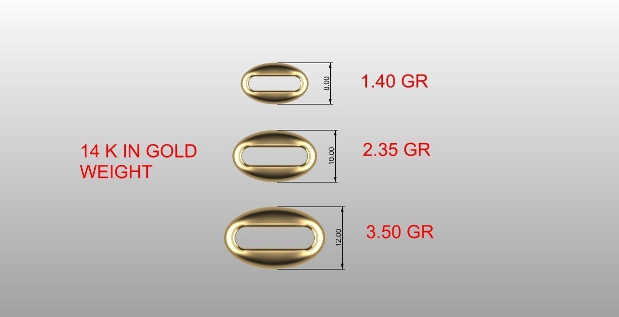 Hermes link chain  necklace or bracelet 3D print model_10