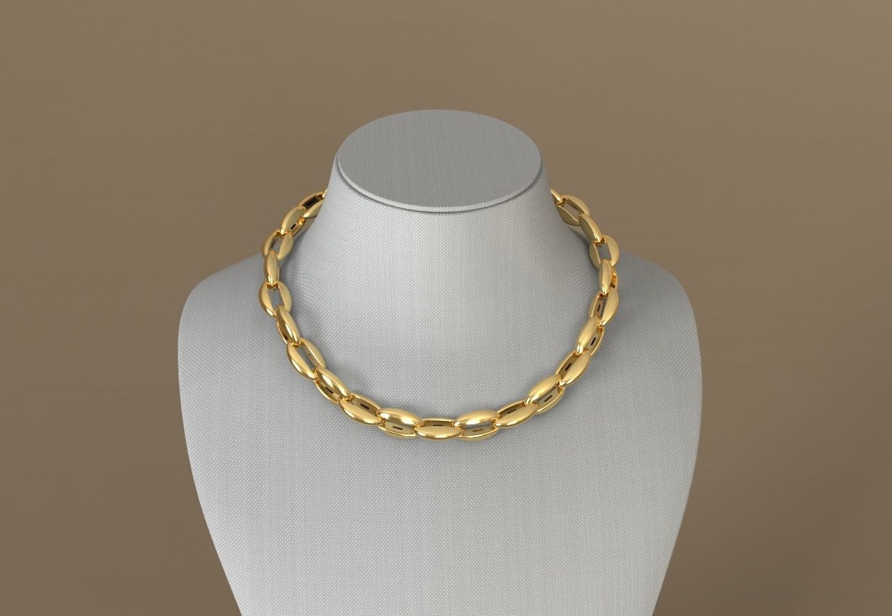 Hermes link chain  necklace or bracelet 3D print model_3