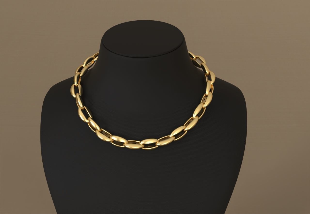 Hermes link chain  necklace or bracelet 3D print model_4