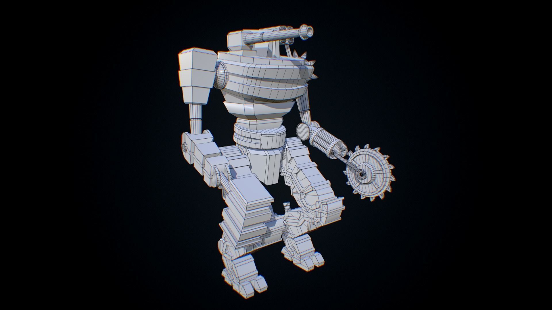 Game Ready Robot Low-poly 3D model_6