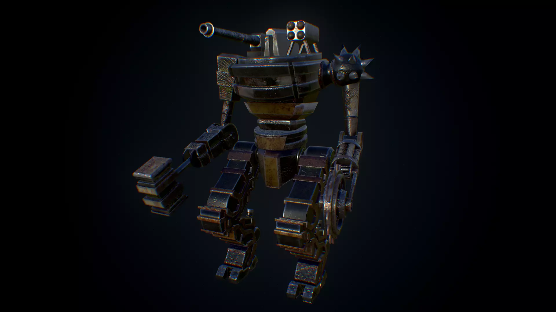 Game Ready Robot Low-poly 3D model_0