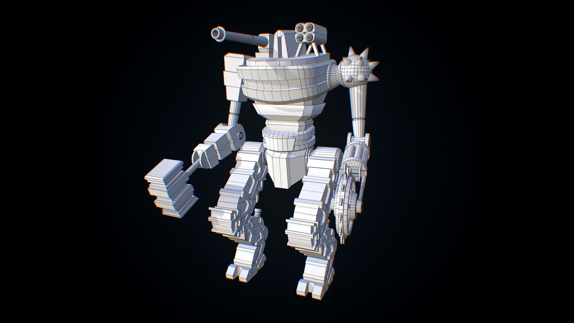 Game Ready Robot Low-poly 3D model_4