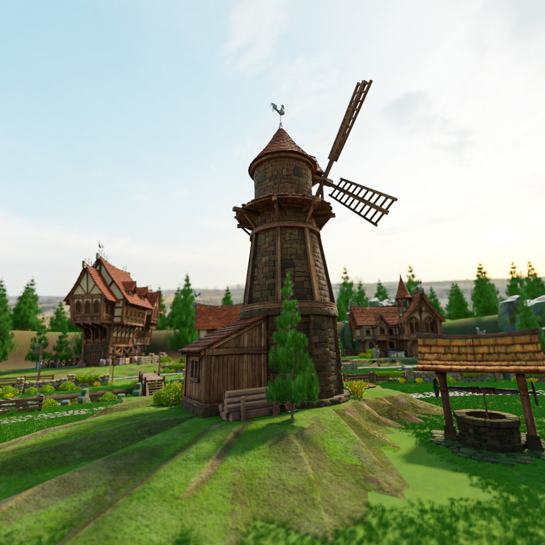 STYLIZED MEDIEVAL BUILDING ENVIRONMENT PACK 3D Model Collection_36