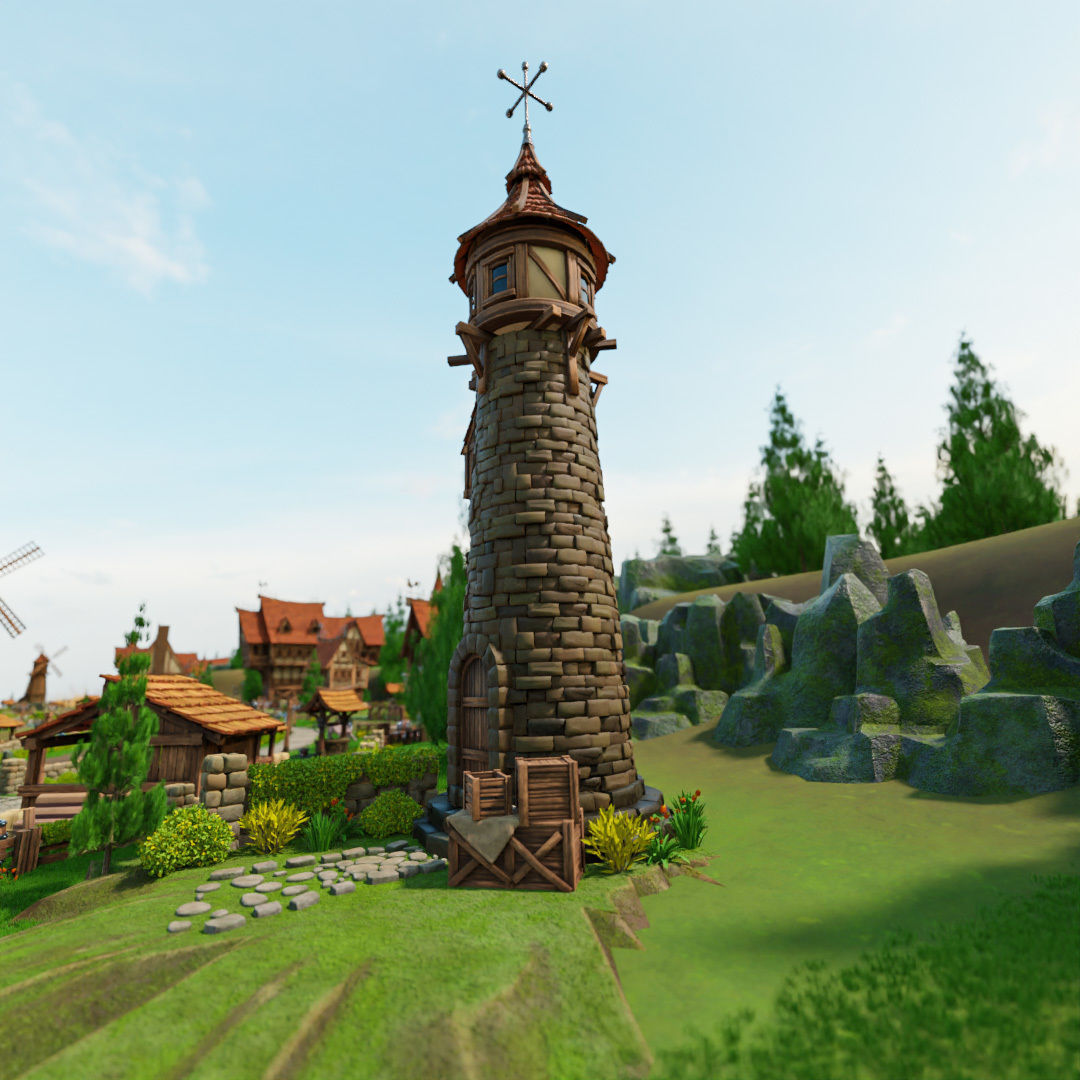 STYLIZED MEDIEVAL BUILDING ENVIRONMENT PACK 3D Model Collection_20