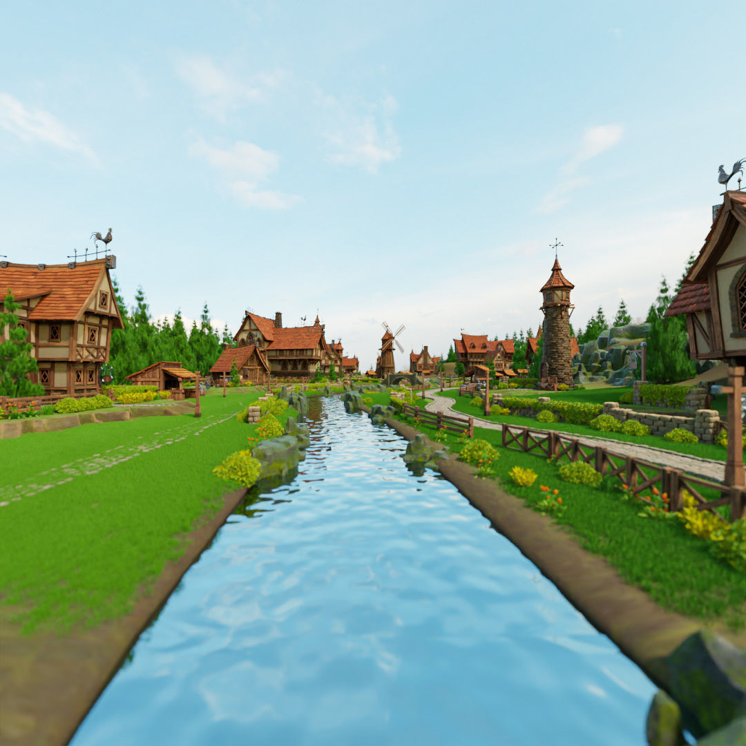 STYLIZED MEDIEVAL BUILDING ENVIRONMENT PACK 3D Model Collection_21