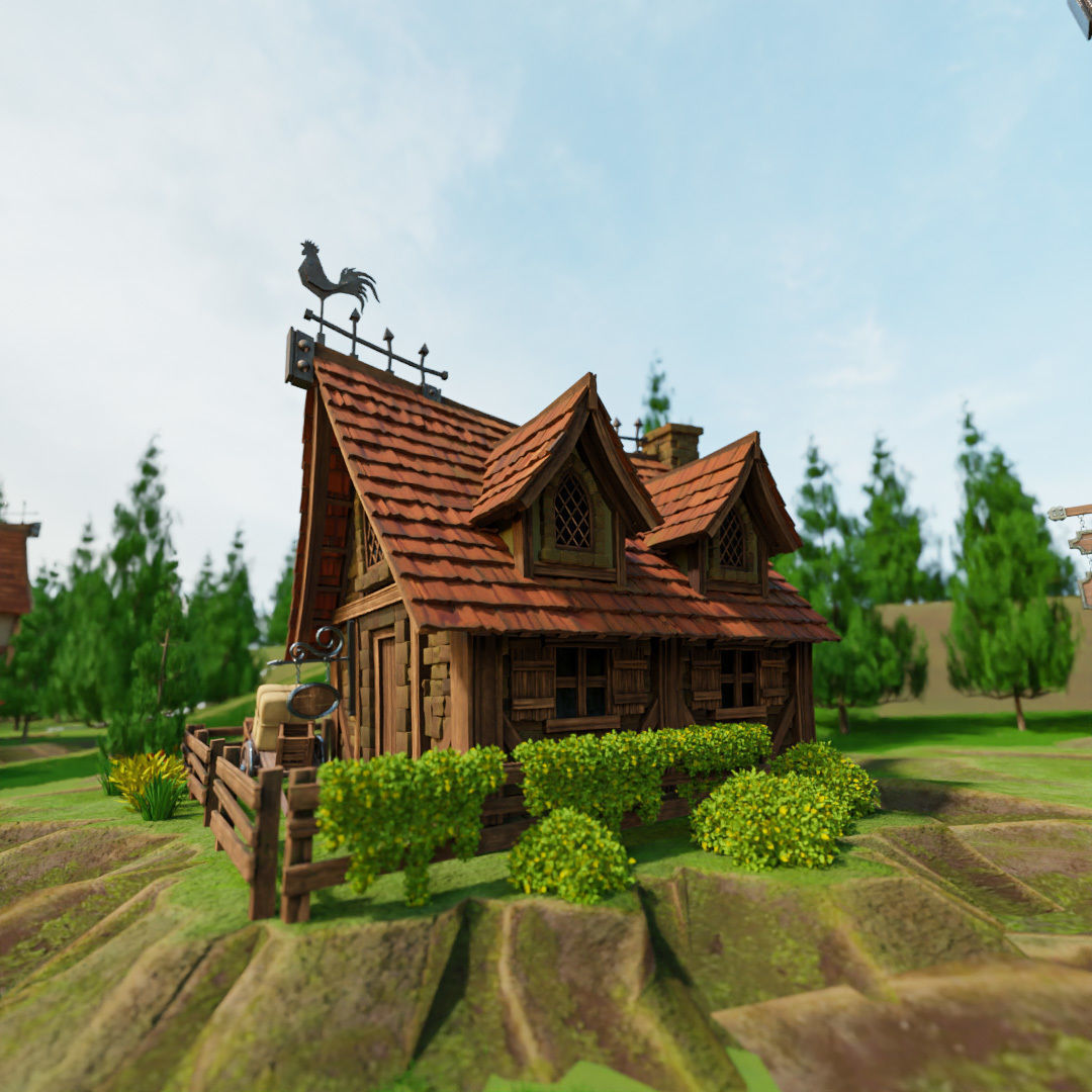 STYLIZED MEDIEVAL BUILDING ENVIRONMENT PACK 3D Model Collection_23