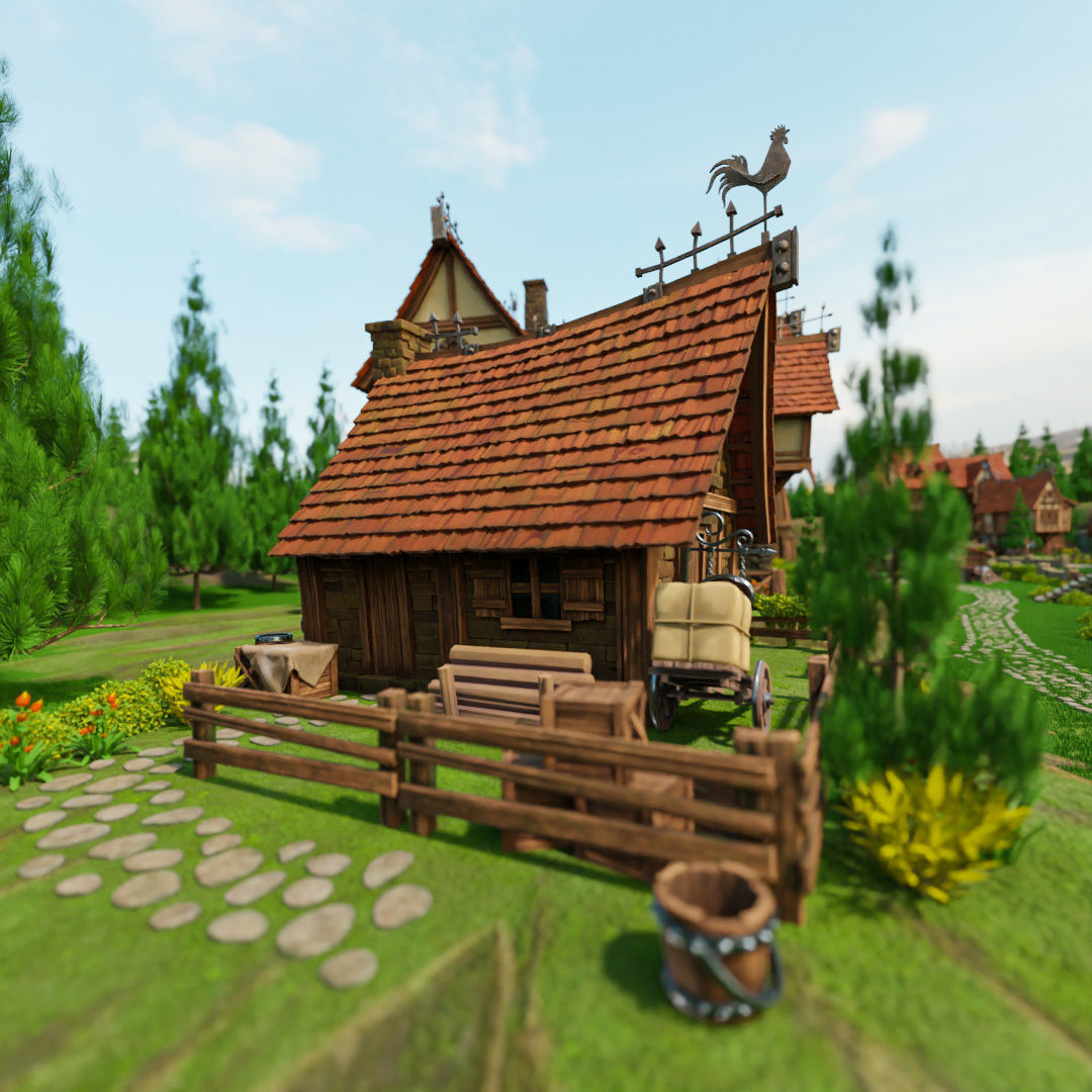 STYLIZED MEDIEVAL BUILDING ENVIRONMENT PACK 3D Model Collection_39