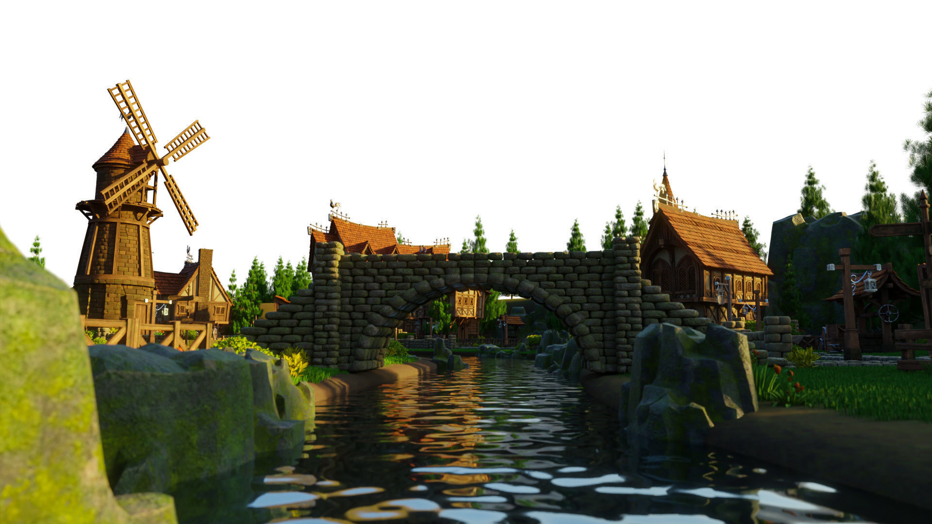 STYLIZED MEDIEVAL BUILDING ENVIRONMENT PACK 3D Model Collection_30