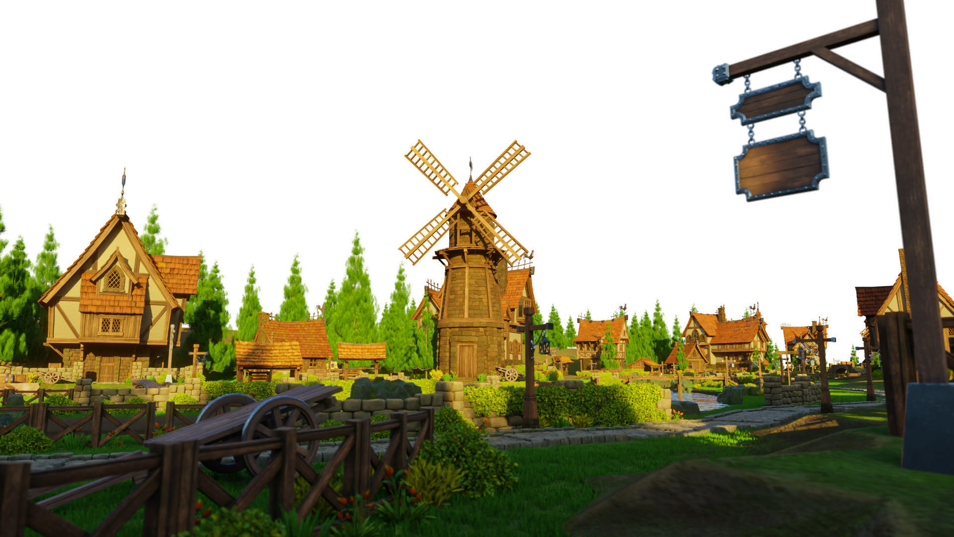 STYLIZED MEDIEVAL BUILDING ENVIRONMENT PACK 3D Model Collection_34