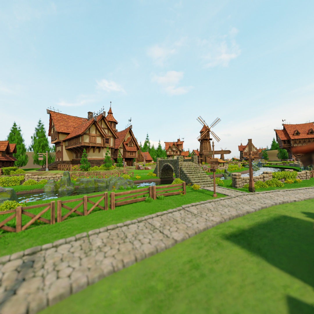 STYLIZED MEDIEVAL BUILDING ENVIRONMENT PACK 3D Model Collection_25