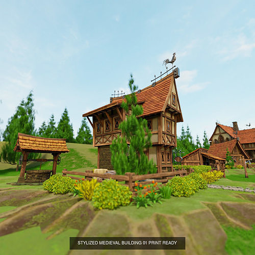 STYLIZED MEDIEVAL BUILDING ENVIRONMENT PACK 2