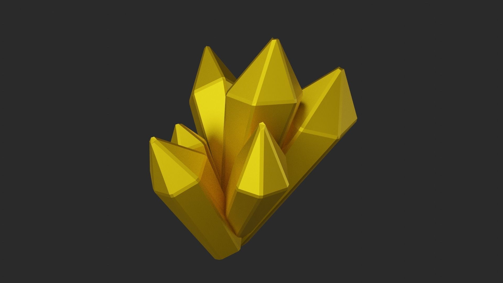 Gold Crystal  Low-poly 3D model_9