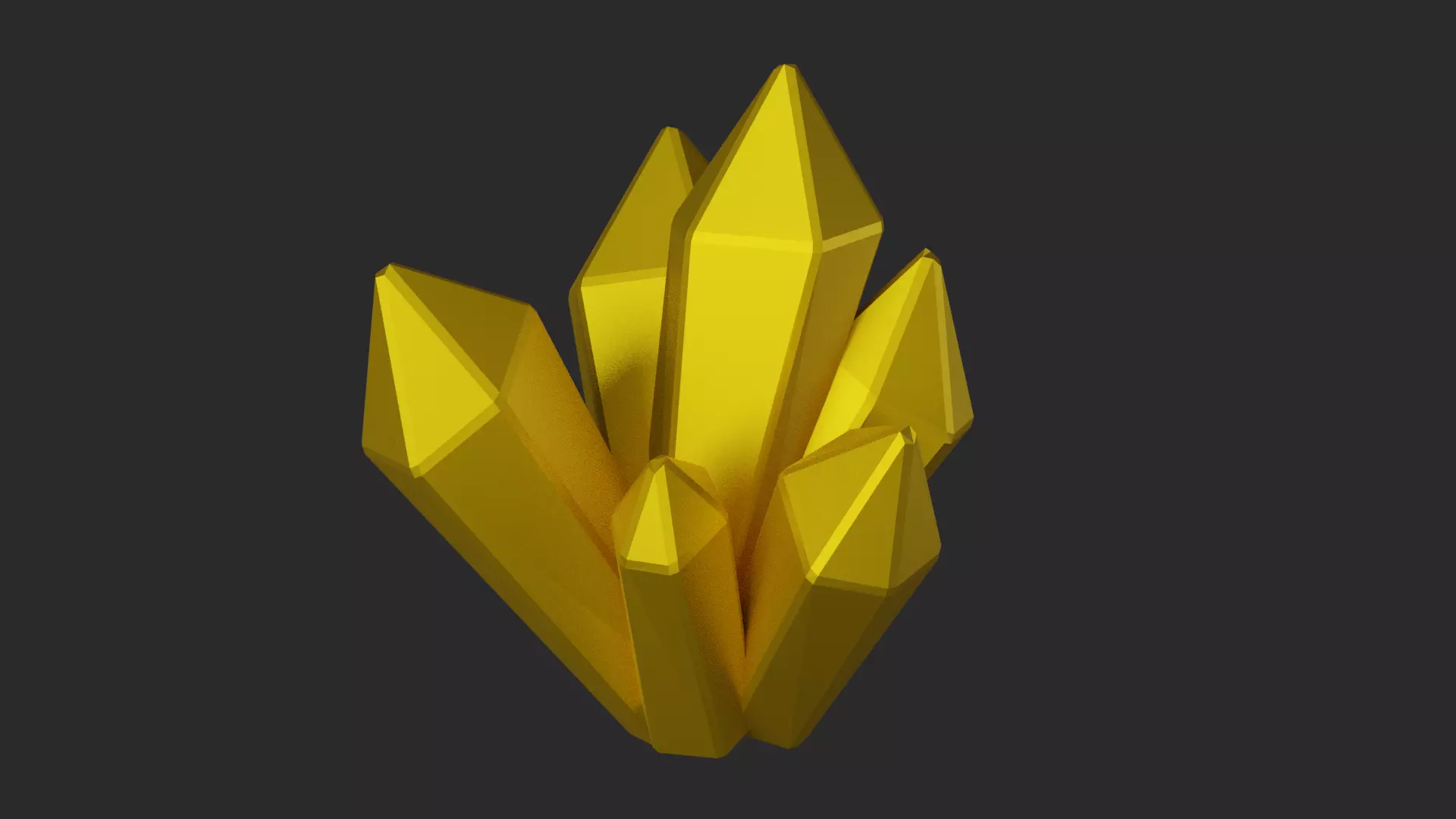 Gold Crystal  Low-poly 3D model_0