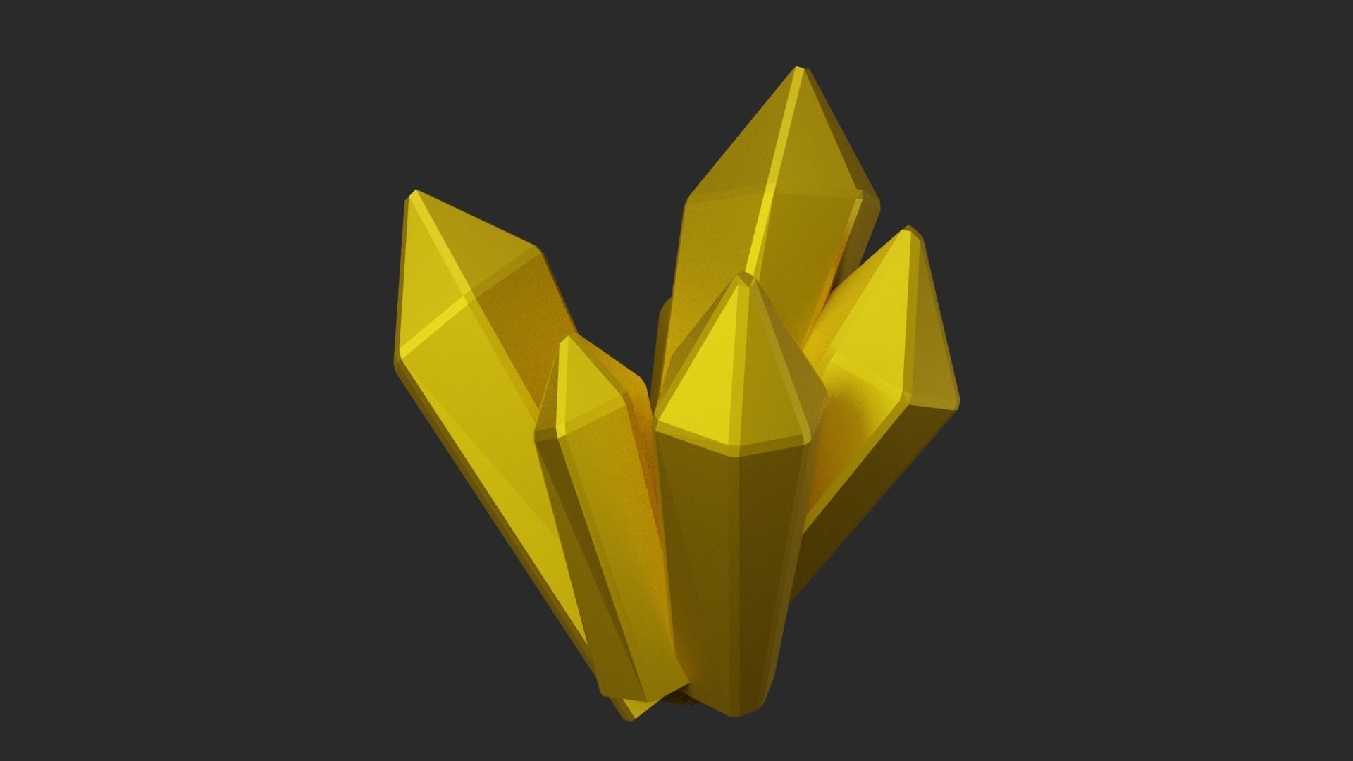 Gold Crystal  Low-poly 3D model_15