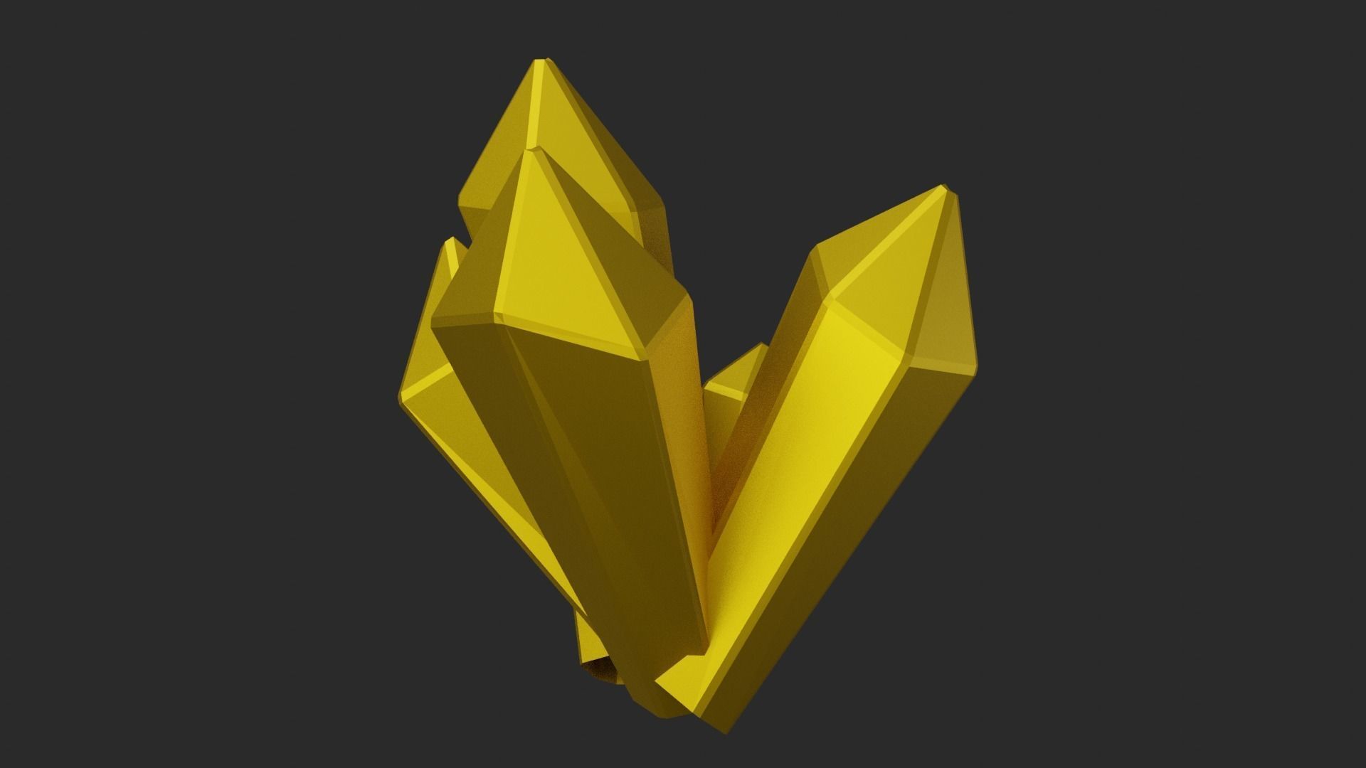 Gold Crystal  Low-poly 3D model_17