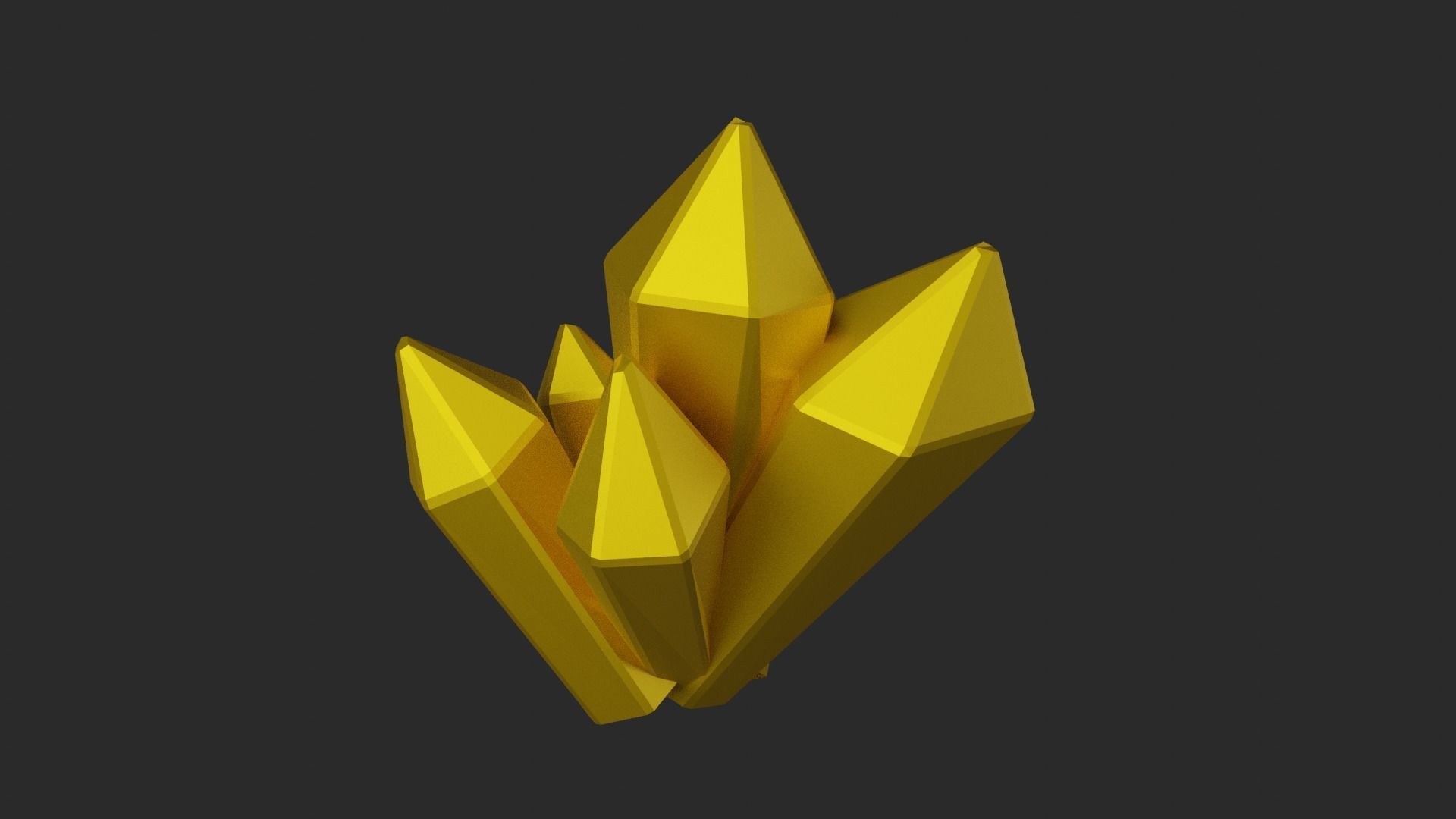 Gold Crystal  Low-poly 3D model_8