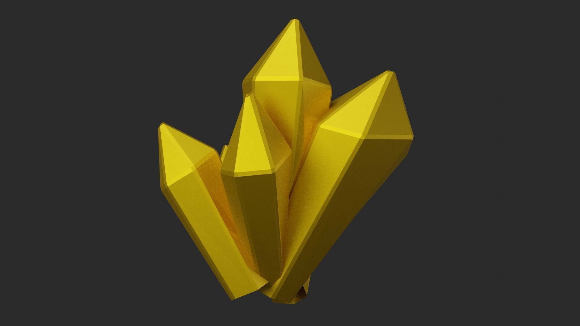 Gold Crystal  Low-poly 3D model_18