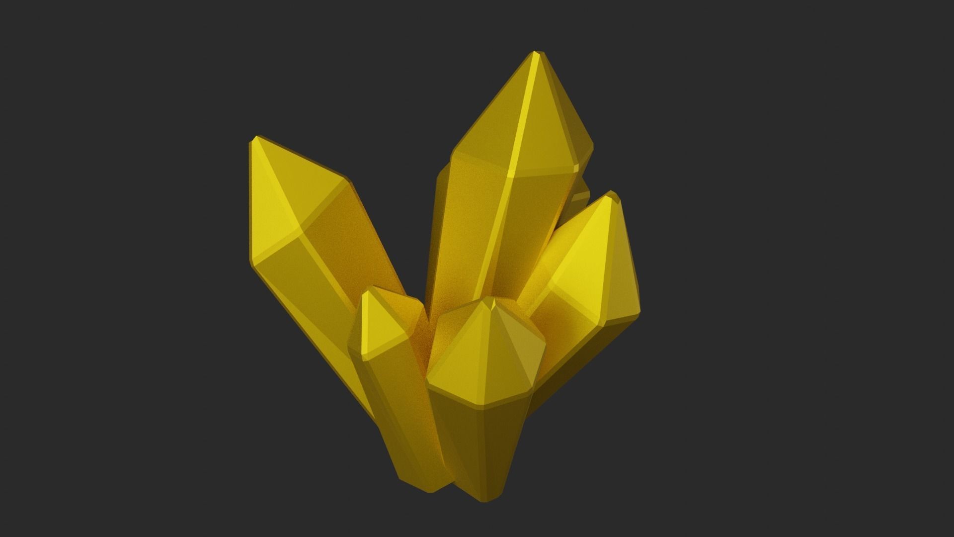 Gold Crystal  Low-poly 3D model_11