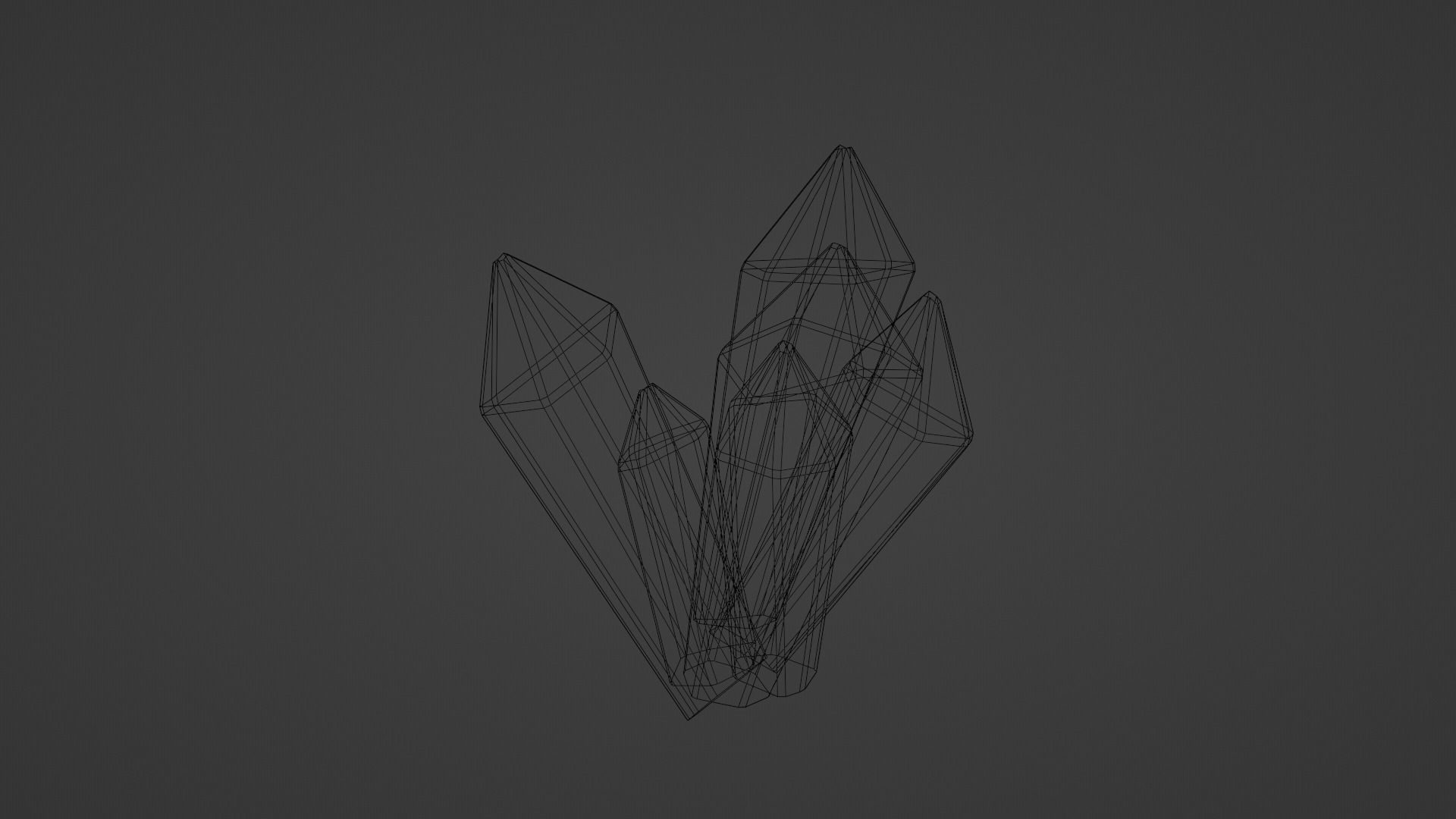 Gold Crystal  Low-poly 3D model_12