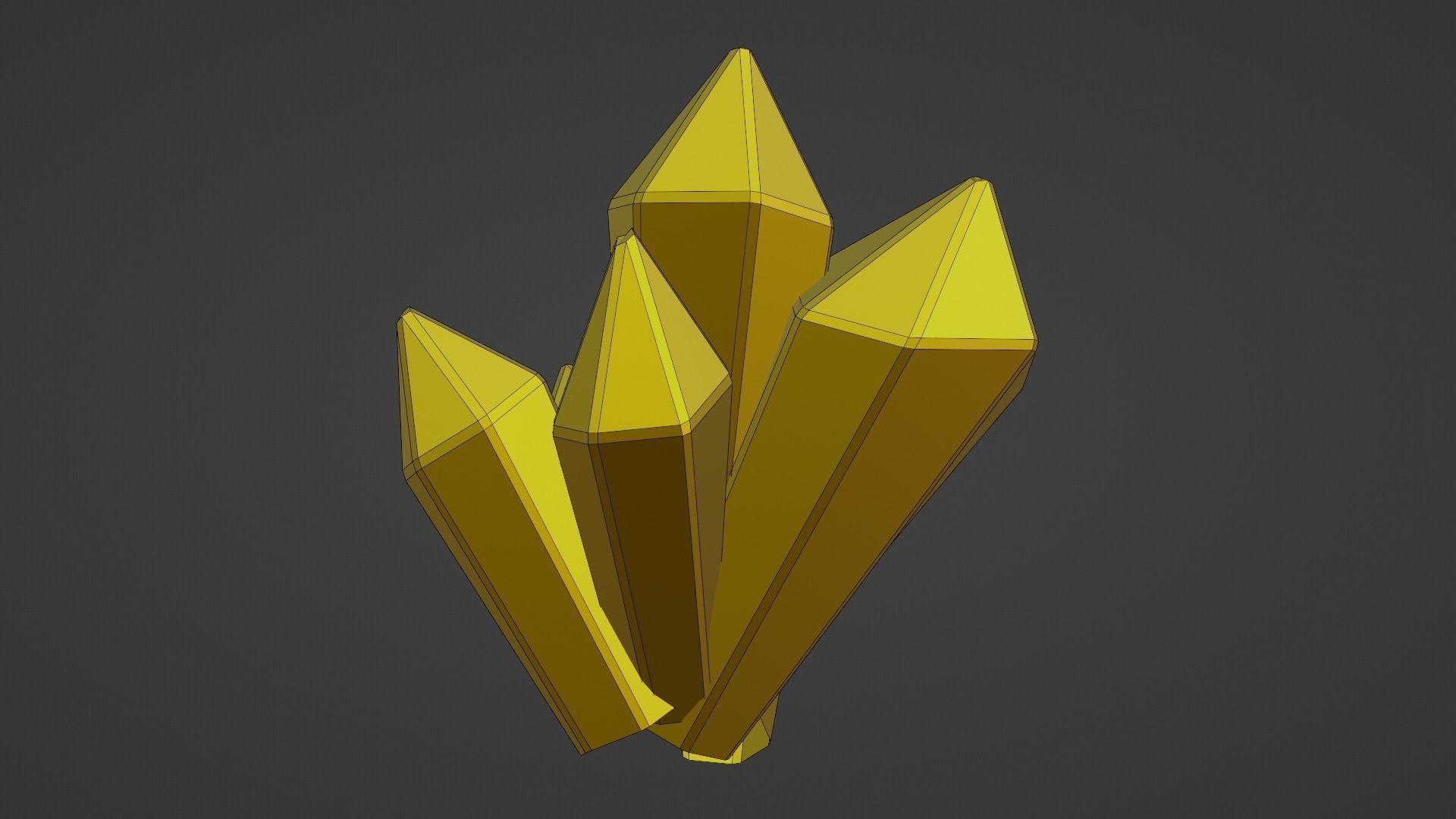 Gold Crystal  Low-poly 3D model_19