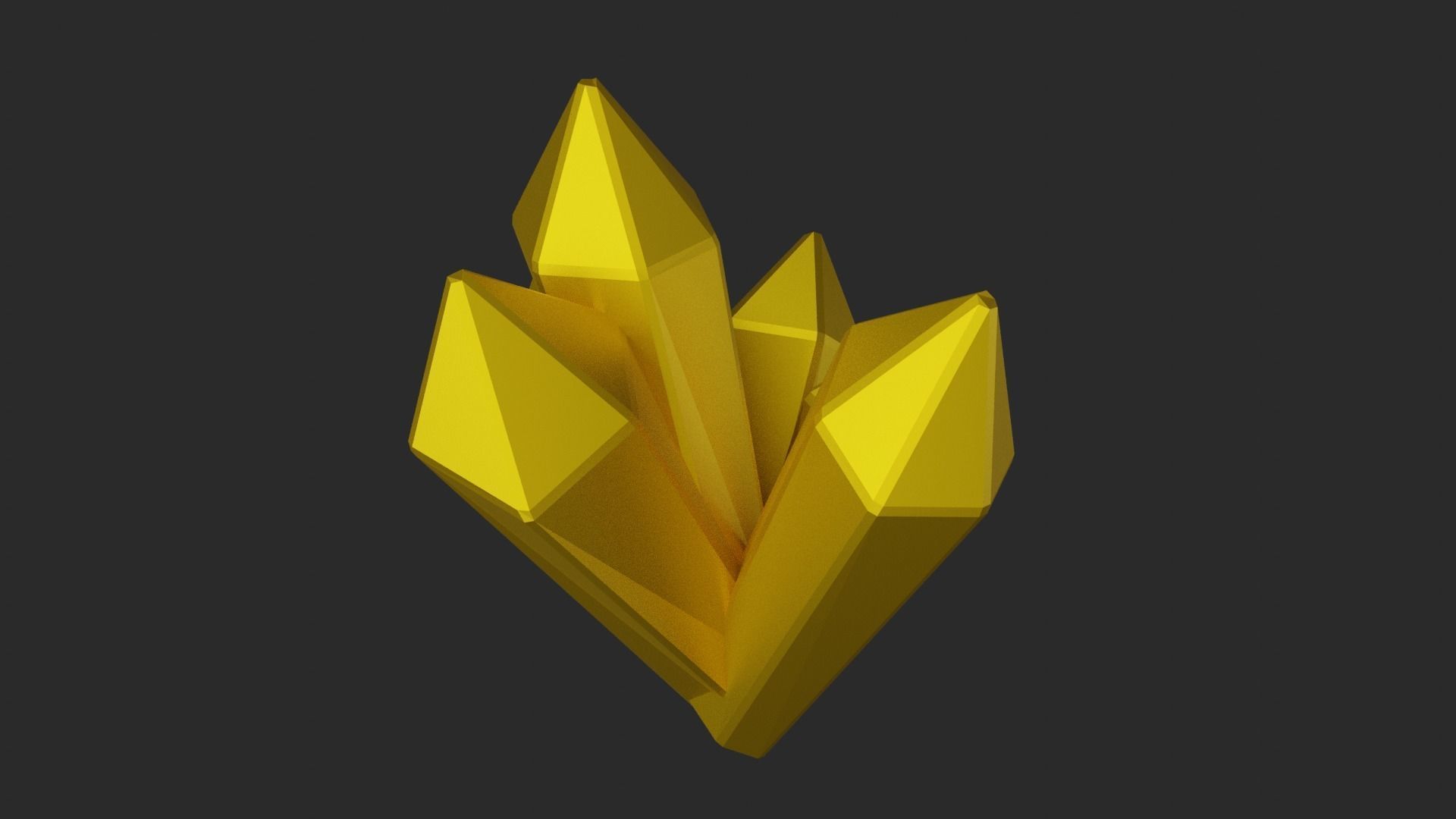 Gold Crystal  Low-poly 3D model_4