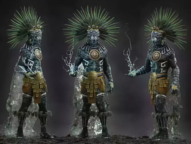 Tlaloc Low-poly 3D model