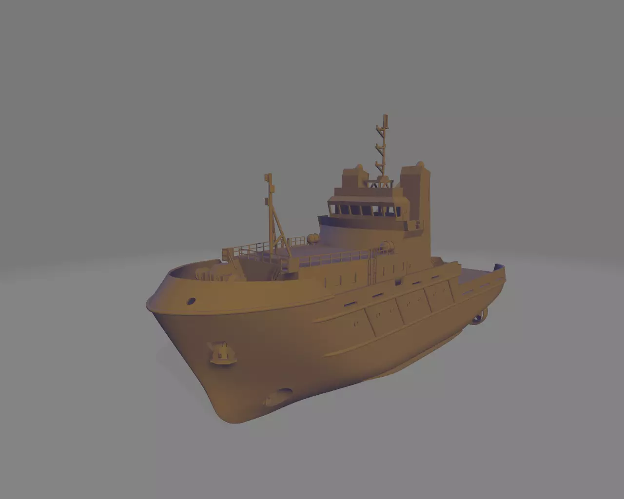 fishing vessel tugboat miniature 3D print model_0