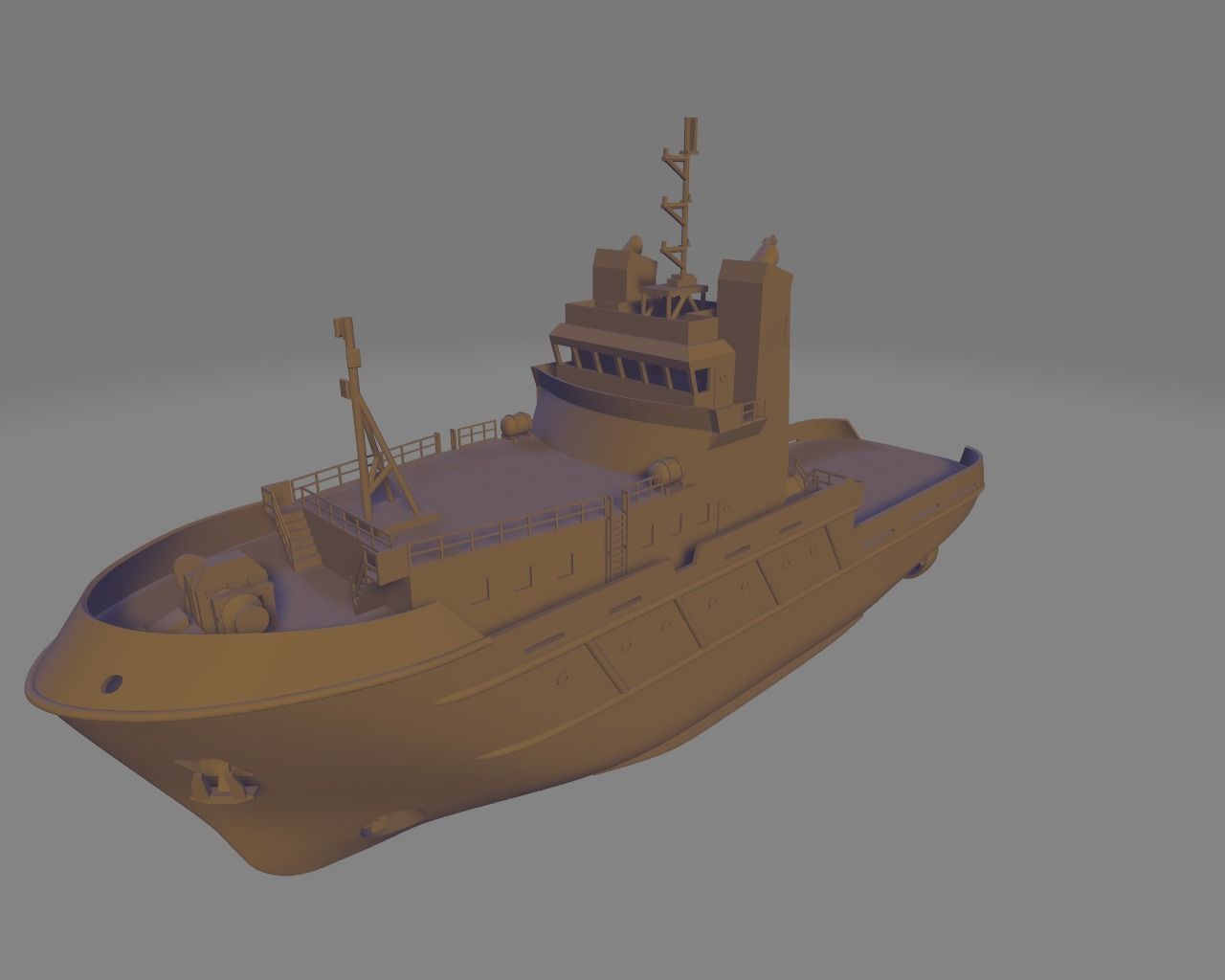 fishing vessel tugboat miniature 3D print model_6