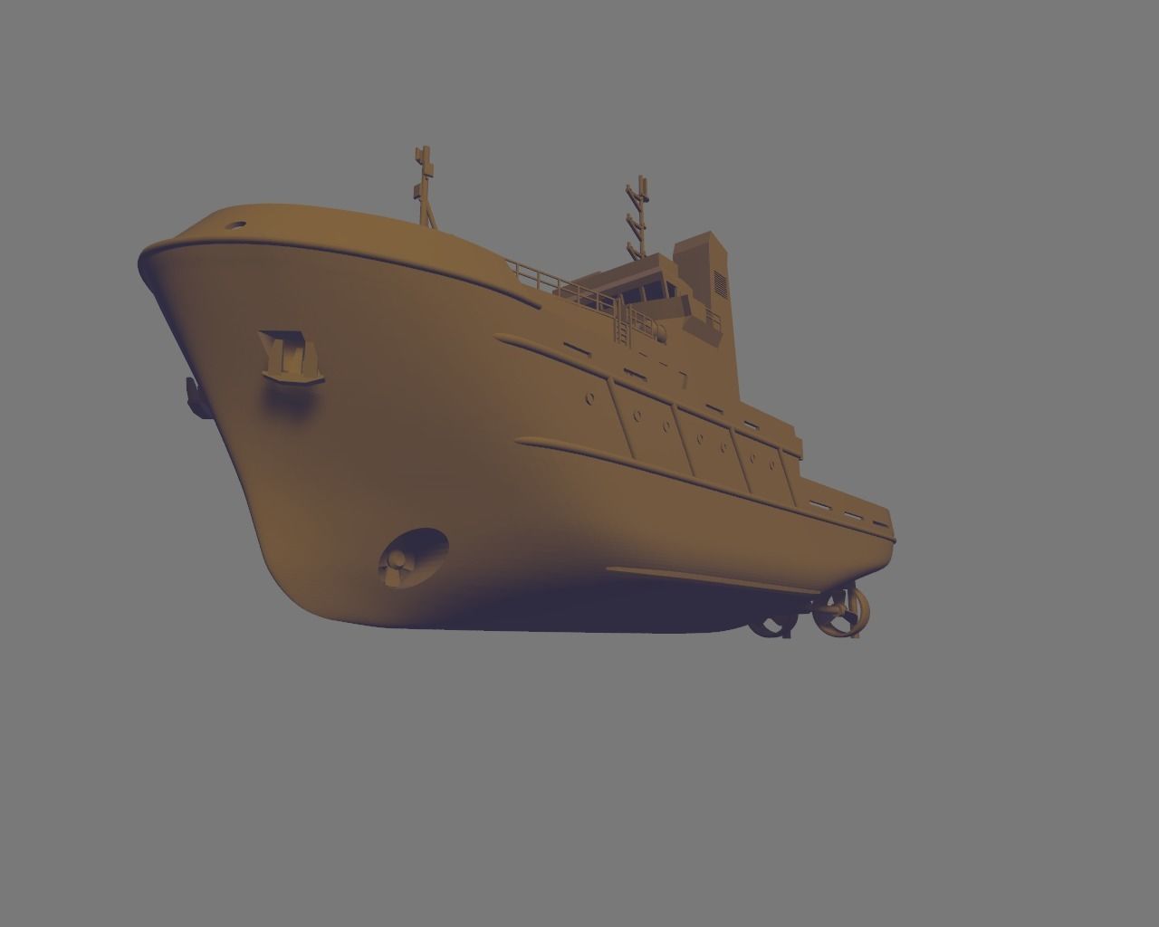 fishing vessel tugboat miniature 3D print model_3