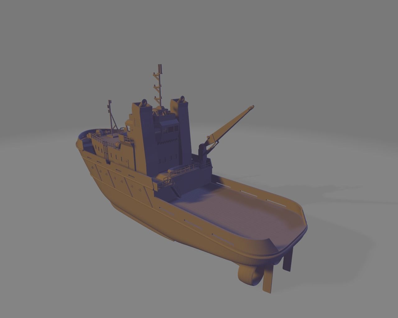 fishing vessel tugboat miniature 3D print model_1