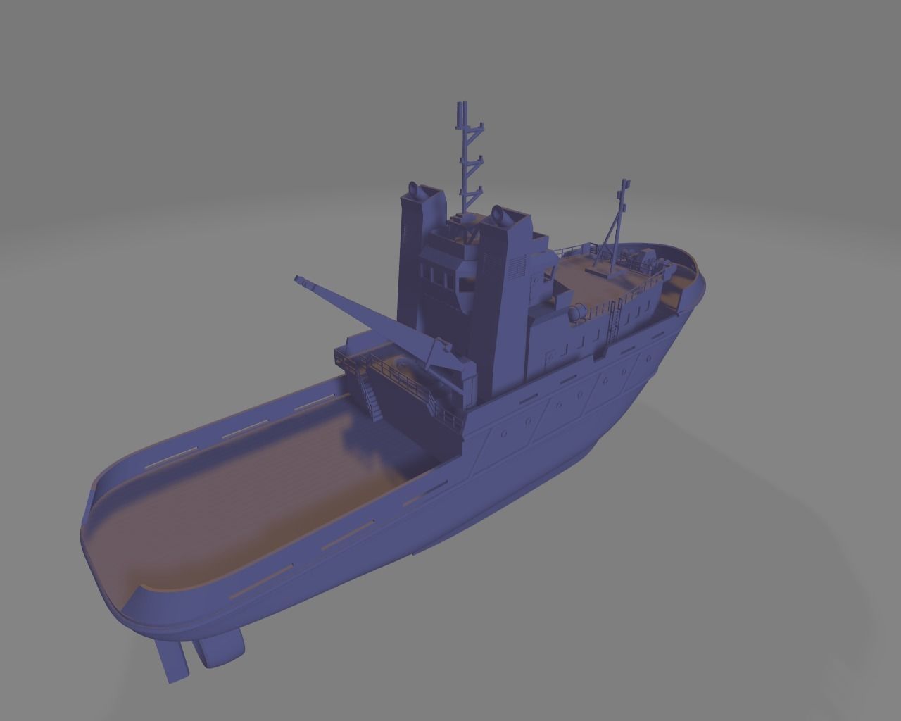 fishing vessel tugboat miniature 3D print model_5